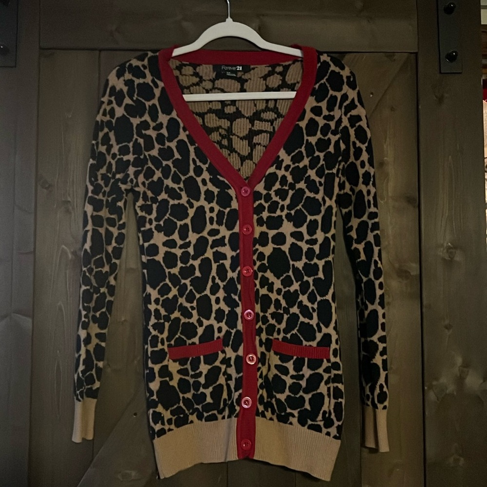 Animal print cardigan. Forever 21. Size Small.